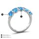 4 - Brianna 3.50 ctw Emerald Shape Blue Topaz (6X4 mm) Five Stone Wedding Band 