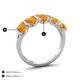4 - Brianna 2.75 ctw Emerald Shape Citrine (6X4 mm) Five Stone Wedding Band 