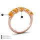 4 - Brianna 2.75 ctw Emerald Shape Citrine (6X4 mm) Five Stone Wedding Band 
