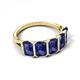 5 - Brianna 2.75 ctw Emerald Shape Iolite (6X4 mm) Five Stone Wedding Band 