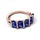 5 - Brianna 2.75 ctw Emerald Shape Iolite (6X4 mm) Five Stone Wedding Band 