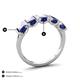 4 - Brianna 2.75 ctw Emerald Shape Iolite (6X4 mm) Five Stone Wedding Band 