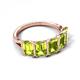 5 - Brianna 3.50 ctw Emerald Shape Peridot (6X4 mm) Five Stone Wedding Band 