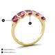 4 - Brianna 3.00 ctw Emerald Shape Pink Tourmaline (6X4 mm) Five Stone Wedding Band 