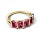 5 - Brianna 3.00 ctw Emerald Shape Pink Tourmaline (6X4 mm) Five Stone Wedding Band 