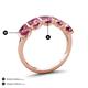 4 - Brianna 3.00 ctw Emerald Shape Pink Tourmaline (6X4 mm) Five Stone Wedding Band 