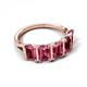 5 - Brianna 3.00 ctw Emerald Shape Pink Tourmaline (6X4 mm) Five Stone Wedding Band 