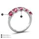 4 - Brianna 3.00 ctw Emerald Shape Pink Tourmaline (6X4 mm) Five Stone Wedding Band 