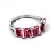 5 - Brianna 3.00 ctw Emerald Shape Pink Tourmaline (6X4 mm) Five Stone Wedding Band 
