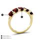 4 - Brianna 3.90 ctw Emerald Shape Red Garnet (6X4 mm) Five Stone Wedding Band 