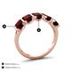 4 - Brianna 3.90 ctw Emerald Shape Red Garnet (6X4 mm) Five Stone Wedding Band 