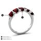 4 - Brianna 3.90 ctw Emerald Shape Red Garnet (6X4 mm) Five Stone Wedding Band 