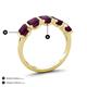 4 - Brianna 3.75 ctw Emerald Shape Rhodolite Garnet (6X4 mm) Five Stone Wedding Band 