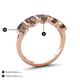 4 - Brianna 2.75 ctw Emerald Shape Smoky Quartz (6X4 mm) Five Stone Wedding Band 