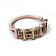 5 - Brianna 2.75 ctw Emerald Shape Smoky Quartz (6X4 mm) Five Stone Wedding Band 