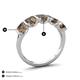 4 - Brianna 2.75 ctw Emerald Shape Smoky Quartz (6X4 mm) Five Stone Wedding Band 