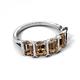 5 - Brianna 2.75 ctw Emerald Shape Smoky Quartz (6X4 mm) Five Stone Wedding Band 