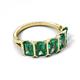 5 - Brianna 4.05 ctw Emerald Shape Created Alexandrite (6X4 mm) Five Stone Wedding Band 