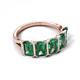 5 - Brianna 4.05 ctw Emerald Shape Created Alexandrite (6X4 mm) Five Stone Wedding Band 
