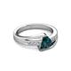 3 - Medora 1.59 ctw Trillion shape London Blue Topaz (7.00 mm) accented Natural Diamonds Engagement Ring 