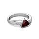 3 - Medora 1.54 ctw Trillion shape Red Garnet (7.00 mm) accented Natural Diamonds Engagement Ring 