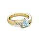 3 - Medora 1.04 ctw Trillion shape Aquamarine (7.00 mm) accented Natural Diamonds Engagement Ring 