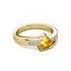 3 - Medora 0.99 ctw Trillion shape Citrine (7.00 mm) accented Natural Diamonds Engagement Ring 