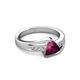 3 - Medora 1.54 ctw Trillion shape Rhodolite Garnet (7.00 mm) accented Natural Diamonds Engagement Ring 