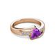 3 - Medora 1.09 ctw Trillion shape Amethyst (7.00 mm) accented Natural Diamonds Engagement Ring 