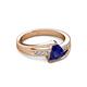 3 - Medora 1.44 ctw Trillion shape Created Blue Sapphire (7.00 mm) accented Natural Diamonds Engagement Ring 