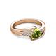 3 - Medora 1.39 ctw Trillion shape Peridot (7.00 mm) accented Natural Diamonds Engagement Ring 