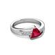 3 - Medora 1.34 ctw Trillion shape Created Ruby (7.00 mm) accented Natural Diamonds Engagement Ring 