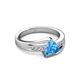 3 - Medora 1.59 ctw Trillion shape Blue Topaz (7.00 mm) accented Natural Diamonds Engagement Ring 