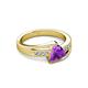 3 - Medora 1.09 ctw Trillion shape Amethyst (7.00 mm) accented Natural Diamonds Engagement Ring 