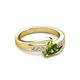 3 - Medora 1.39 ctw Trillion shape Peridot (7.00 mm) accented Natural Diamonds Engagement Ring 