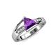 4 - Medora 1.09 ctw Trillion shape Amethyst (7.00 mm) accented Natural Diamonds Engagement Ring 