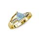 4 - Medora 1.04 ctw Trillion shape Aquamarine (7.00 mm) accented Natural Diamonds Engagement Ring 