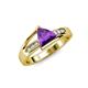 4 - Medora 1.09 ctw Trillion shape Amethyst (7.00 mm) accented Natural Diamonds Engagement Ring 