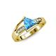 4 - Medora 1.59 ctw Trillion shape Blue Topaz (7.00 mm) accented Natural Diamonds Engagement Ring 