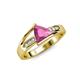 4 - Medora 1.54 ctw Trillion shape Created Pink Sapphire (7.00 mm) accented Natural Diamonds Engagement Ring 