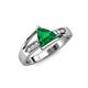 4 - Medora 1.04 ctw Trillion shape Created Emerald (7.00 mm) accented Natural Diamonds Engagement Ring 