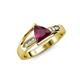 4 - Medora 1.54 ctw Trillion shape Rhodolite Garnet (7.00 mm) accented Natural Diamonds Engagement Ring 