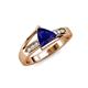 4 - Medora 1.44 ctw Trillion shape Created Blue Sapphire (7.00 mm) accented Natural Diamonds Engagement Ring 