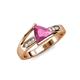 4 - Medora 1.54 ctw Trillion shape Created Pink Sapphire (7.00 mm) accented Natural Diamonds Engagement Ring 