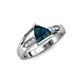 4 - Medora 1.59 ctw Trillion shape London Blue Topaz (7.00 mm) accented Natural Diamonds Engagement Ring 