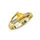 4 - Medora 0.99 ctw Trillion shape Citrine (7.00 mm) accented Natural Diamonds Engagement Ring 