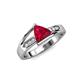 4 - Medora 1.34 ctw Trillion shape Created Ruby (7.00 mm) accented Natural Diamonds Engagement Ring 