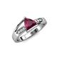 4 - Medora 1.54 ctw Trillion shape Rhodolite Garnet (7.00 mm) accented Natural Diamonds Engagement Ring 