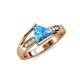 4 - Medora 1.59 ctw Trillion shape Blue Topaz (7.00 mm) accented Natural Diamonds Engagement Ring 