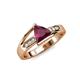 4 - Medora 1.54 ctw Trillion shape Rhodolite Garnet (7.00 mm) accented Natural Diamonds Engagement Ring 